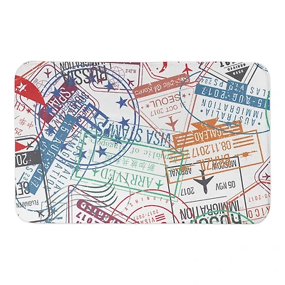 Colorful World Stamps 34" x 21" Bath Mat