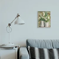 Stupell Industries White Tulips in Country Pitcher Wall Art in Gray Frame