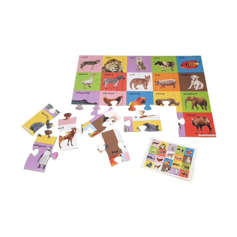 First 100 Animals Mix & Match Puzzle Tin: 24 Pcs