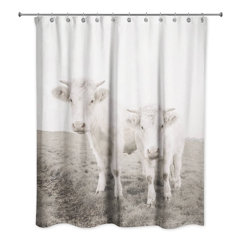 Whitewashed Cow Photograph 71" x 74" Shower Curtain