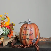 10" Bless the Harvest Pumpkin Tabletop Décor