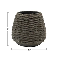 Hello Honey® 5.5" Hand-Woven Jute & Glass Votive Candle Holder