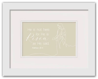 Risen Bible Jesus 5 16" x 20" White Framed Print Under Plexiglass