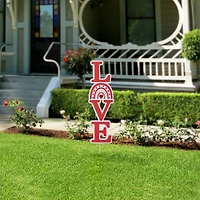 Glitzhome® 36" Valentine's Metal Rainbow "LOVE" Yard Stake