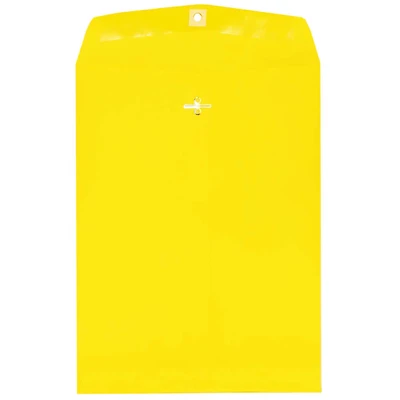 JAM Paper 9" x 12" Yellow Colored Envelopes with Clasp Closure, 100ct.