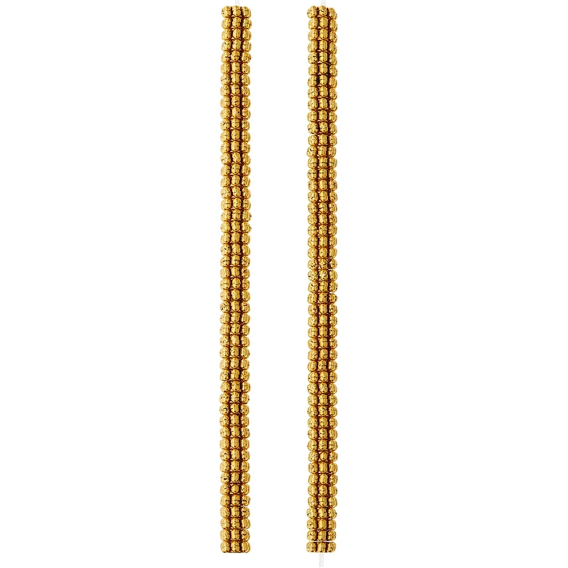 Gold Bumpy Metal Rondelle Beads, 6mm by Bead Landing™