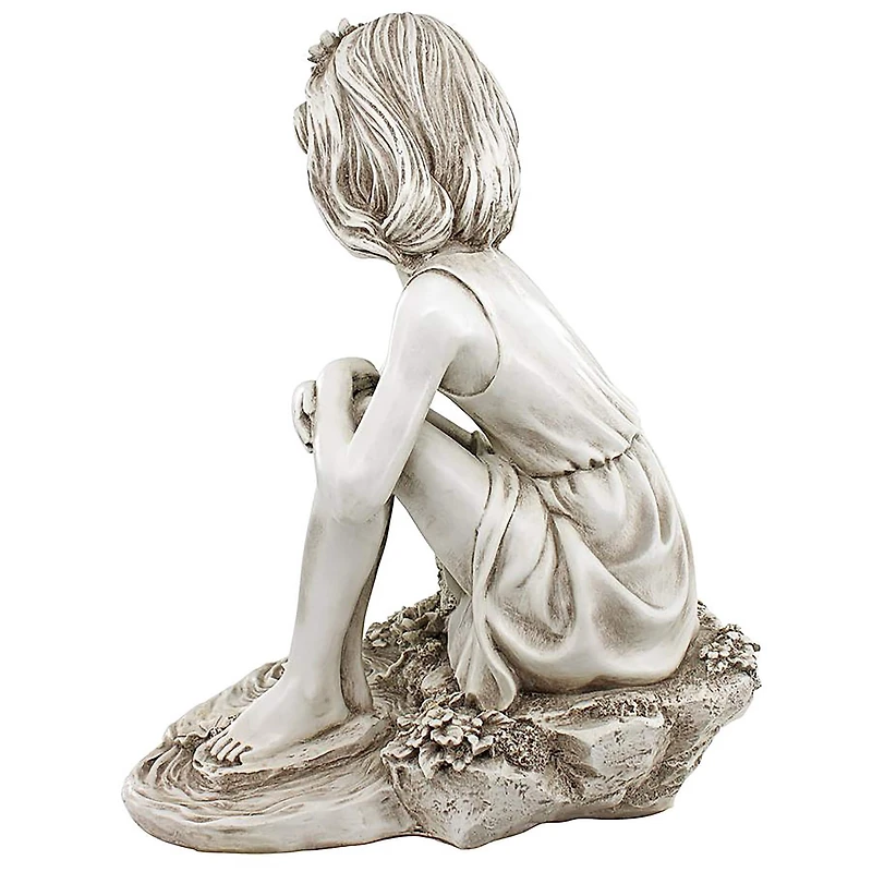 Design Toscano 17" Pausing by the Pond Little Girl Garden Statue