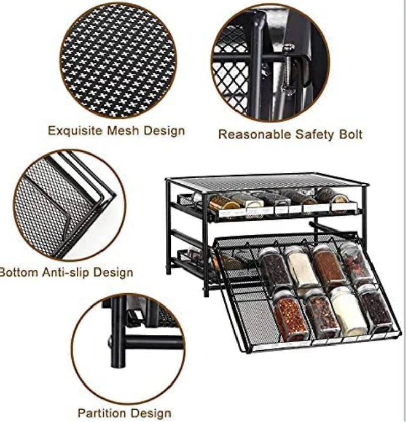 NEX™ 3-Tier 30-Bottle Spice Rack Organizer