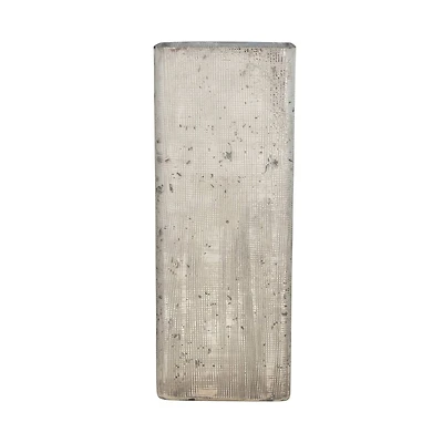 Hello Honey® 11" Silver Crosshatch Textured Mercury Glass Vase