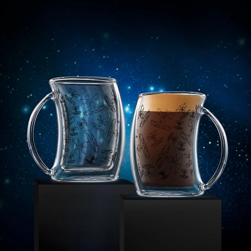 JoyJolt® Star Wars™ TIE Fighter™ 2oz. Double Wall Glass Mugs, 2ct.