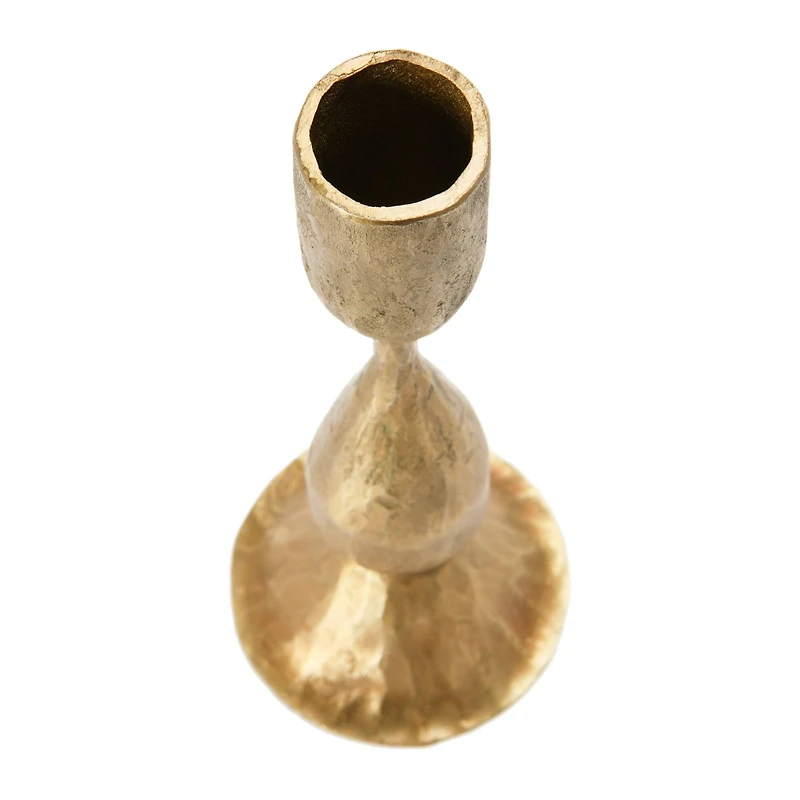 Hello Honey® 6.5" Antique Brass Hand-Forged Metal Taper Holder