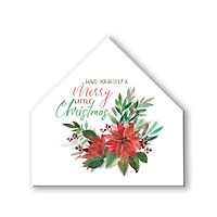 Merry Little Christmas House Shaped Canvas Wall Art
