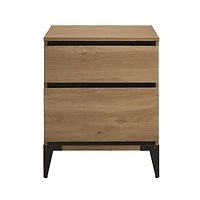 Walker Edison 20" English Oak 2-Drawer Urban Side Table