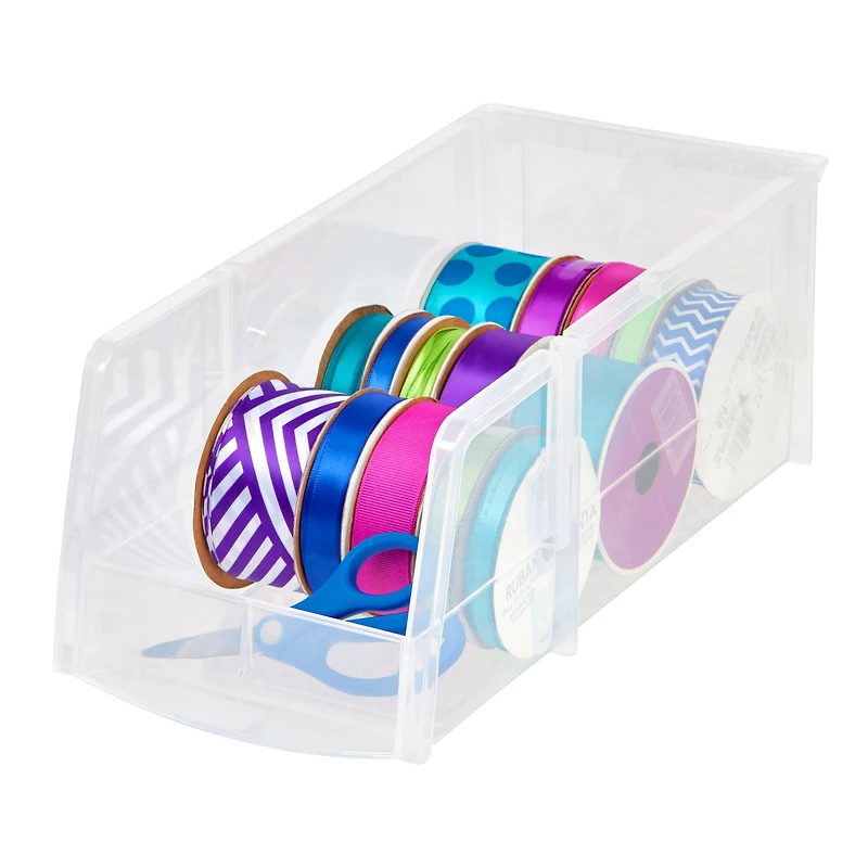 IRIS Large Clear Plastic Stacking Bin
