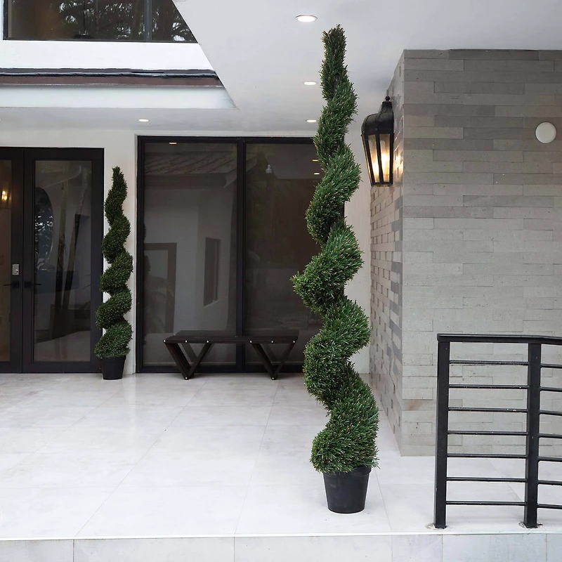 8ft. Potted Artificial Rosemary Spiral Topiary Tree