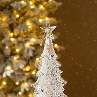 Glitzhome® 18.5" Lighted Acrylic Rotating Christmas Table Tree