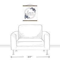 Love Abundtantly Wreath 16" x 16" Teak Hanging Canvas