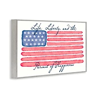 Stupell Industries All American Patriotic Phrase Framed Giclee Art