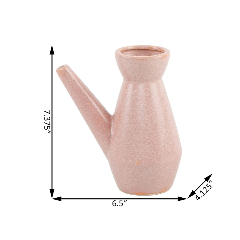 Flora Bunda 7" Ceramic Watering Can With Speckled Finish