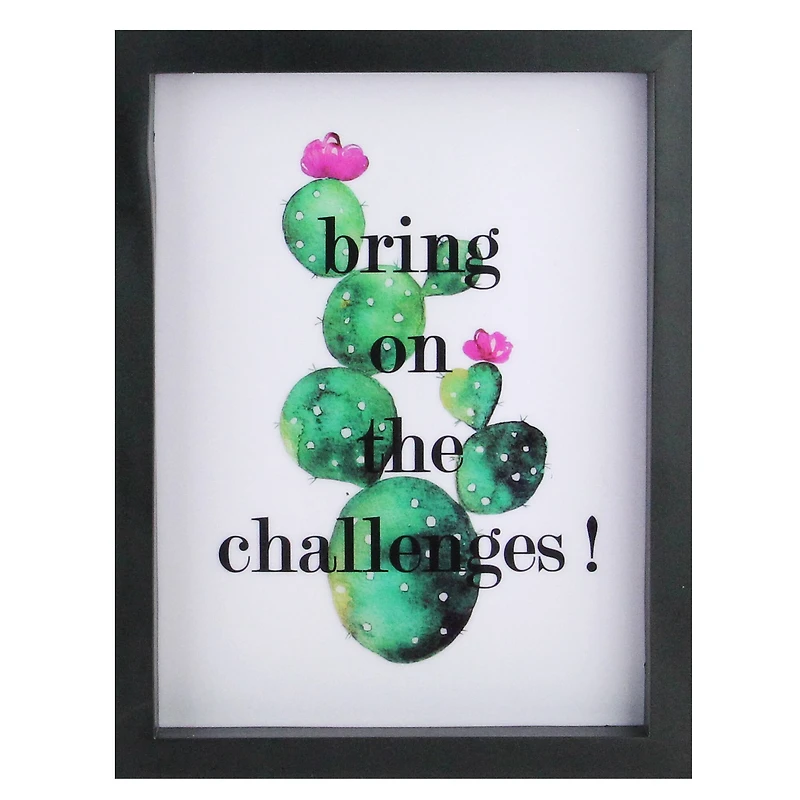 LED Inspirational Cactus Framed Light Box