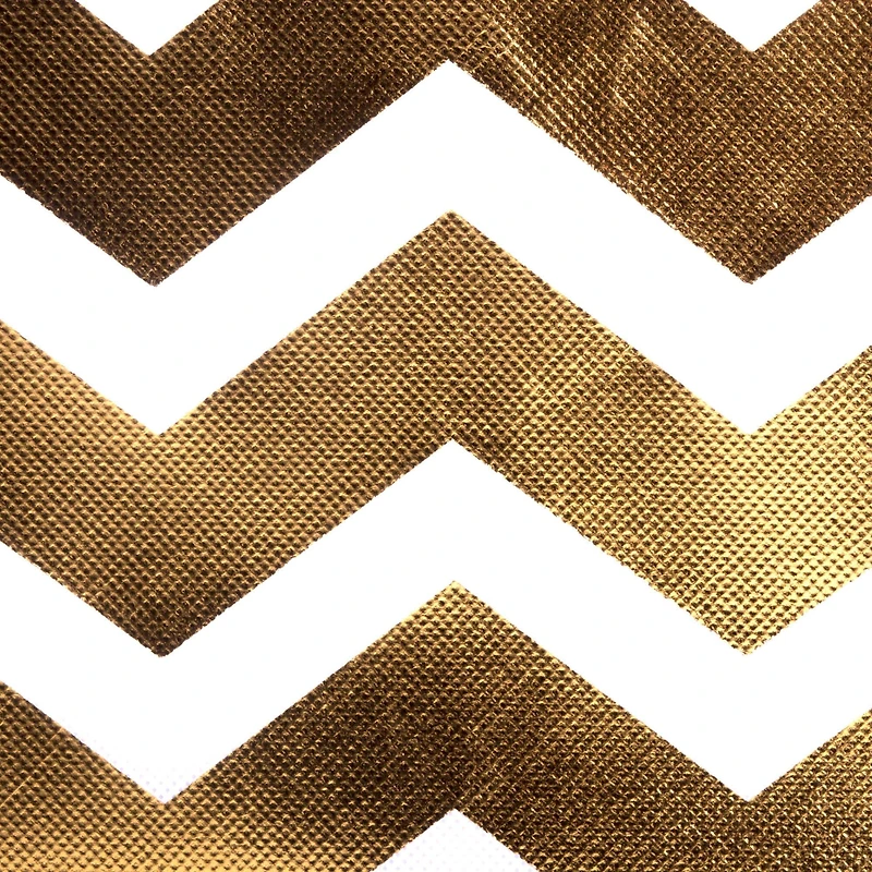 DII® 13" Nonwoven Polyester White & Gold Chevron Storage Cube, 2ct.