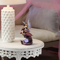 Fairy Riding Dragon Figurine With Light-Up Crystals 4.5" x 4" x 7.5"
