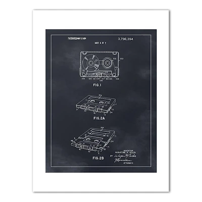 Cassette Tape Patent 12" x 16" Canvas Wall Art