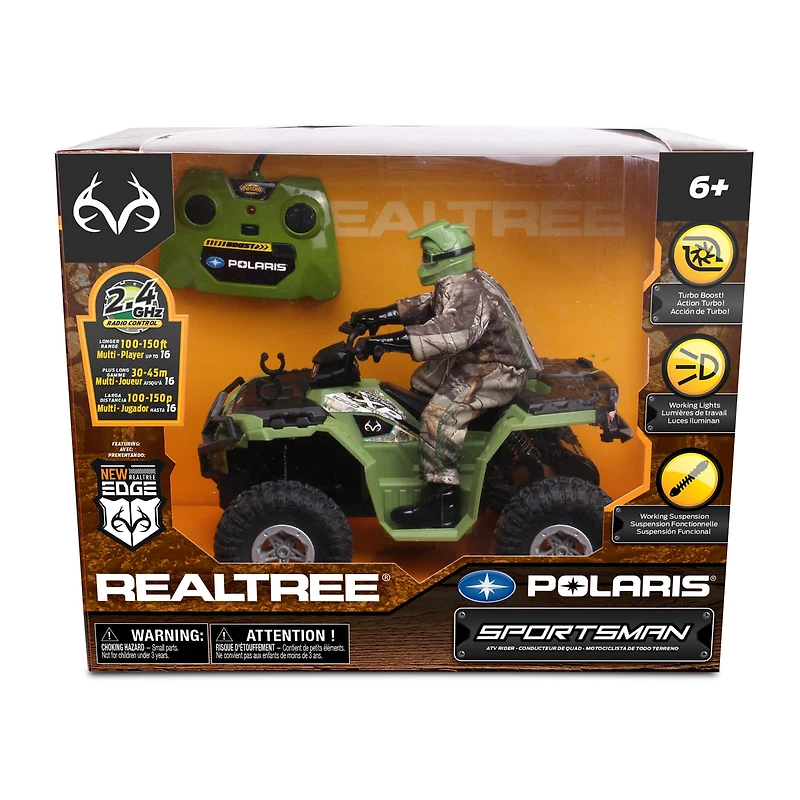 NKOK RealTree 1:8 Scale R/C Polaris Sportsman XP 1000 with Turbo Boost & Rider
