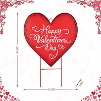 Glitzhome® 24" Metal Happy Valentine's Day Heart Yard Stake
