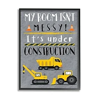 Stupell Industries Messy Room or Under Construction Kid's Room Sign in Frame Wall Art
