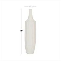 White Ceramic Modern Vase, 19" x 5" x 5"