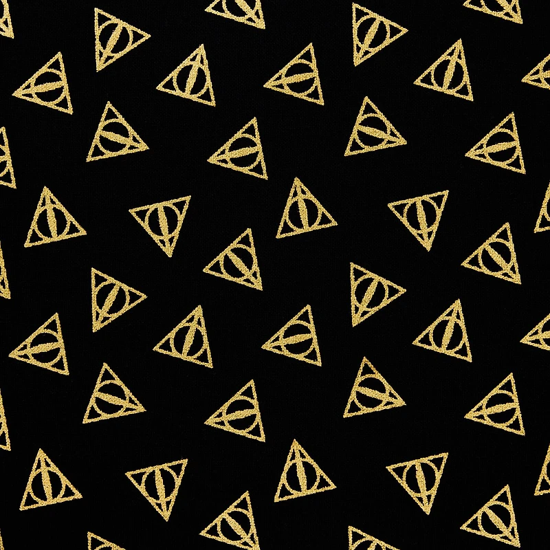 Camelot® Fabrics Harry Potter™ Metallic Gold Deathly Hallows™ Cotton Fabric