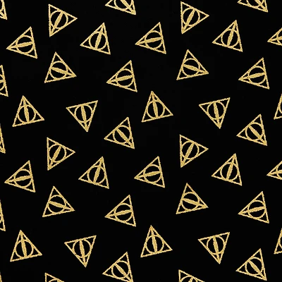 Camelot® Fabrics Harry Potter™ Metallic Gold Deathly Hallows™ Cotton Fabric