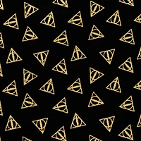 Camelot® Fabrics Harry Potter™ Metallic Gold Deathly Hallows™ Cotton Fabric