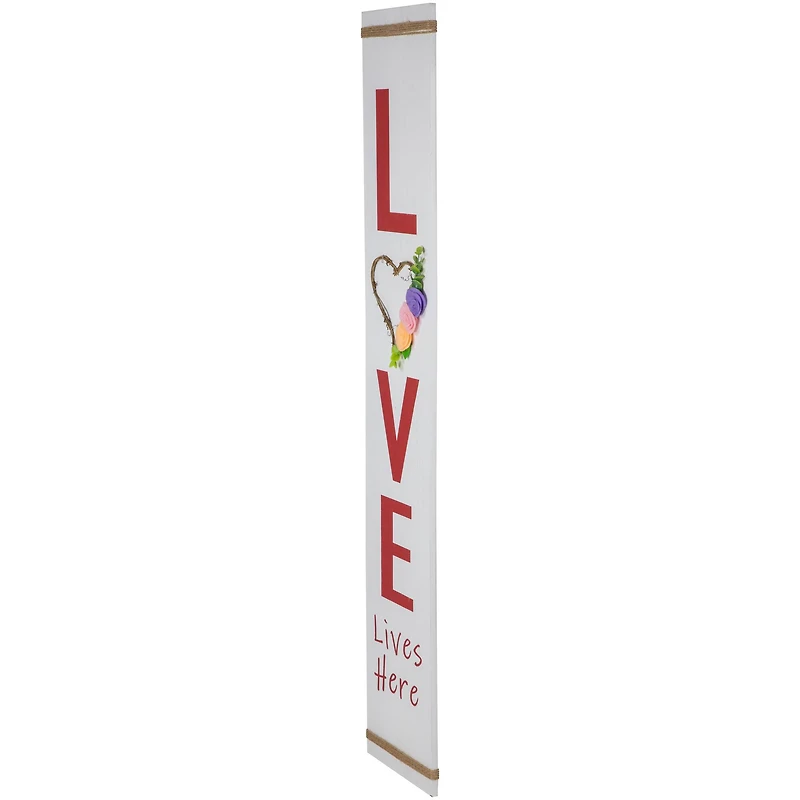 39.25" Valentine's Day Love Lives Here Wooden Porch Board Sign