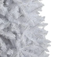 10ft. Pre-Lit Slim White Artificial Christmas Tree, Warm White LED Lights