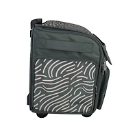 Everything Mary Gray & Pink Abstract 4 Wheel Collapsible Deluxe Sewing Machine Storage Case