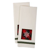 DII® Snowflake Embellished Dishtowel Set