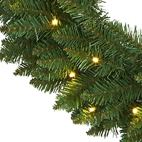 24" LED Green Pine Artificial Christmas Wreath