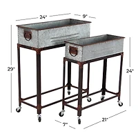Aluminum Farmhouse Planter Set 24" & 29"
