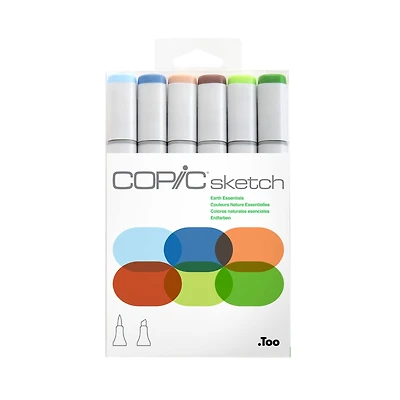 6 Packs: 6 ct. (36 total) Copic® Sketch Marker Set, Earth Essentials