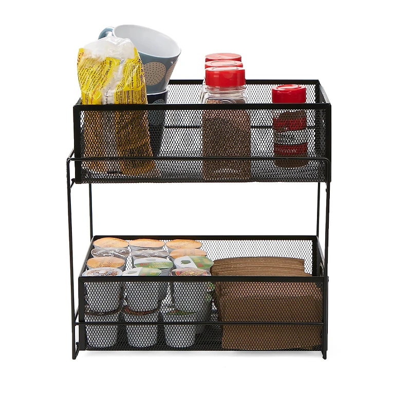 Mind Reader 2-Tier Metal Mesh Organizer Slide Out Basket Drawer