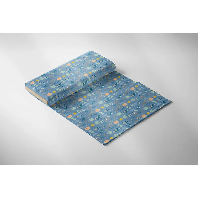 Emma & Mila® Farm Blue Cotton Fabric 8yd. Bolt