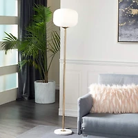 CosmoLiving by Cosmopolitan White Metal Modern Floor Lamp, 64" x 12" x 12"