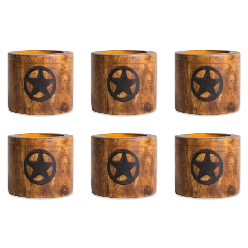 Lone Star Wood Napkin Ring, 6ct.