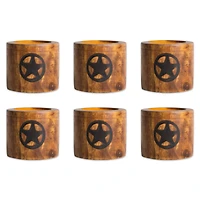 Lone Star Wood Napkin Ring, 6ct.