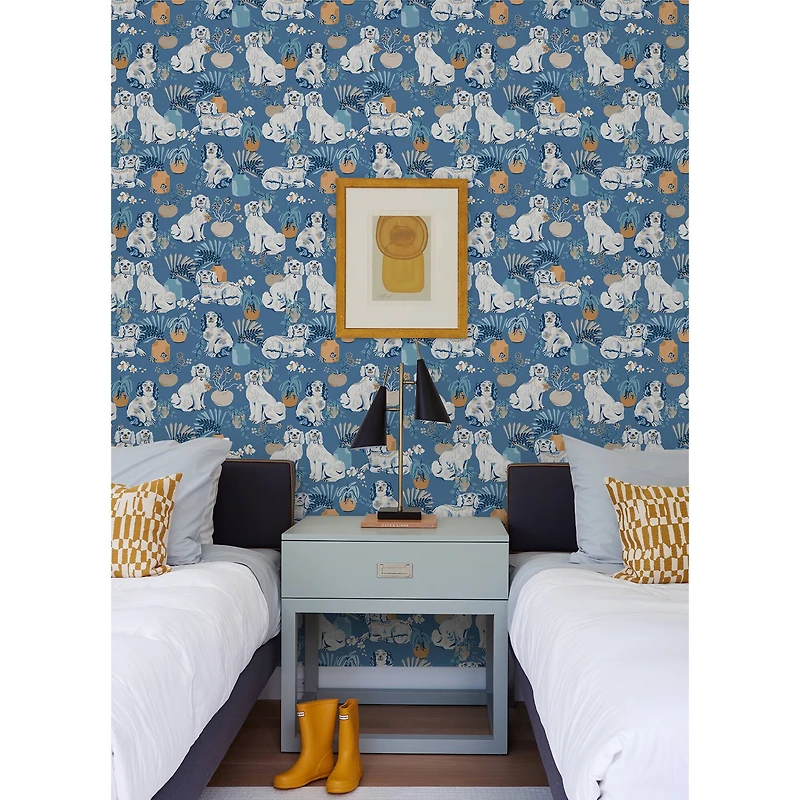 NuWallpaper PrintFresh Cerulean Good Dog Peel & Stick Wallpaper