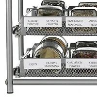 NEX™ 3-Tier 24-Bottle Metal Spice Rack with Drawer Organizer