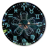Designart 'Astrology With Scarabs Modern Wall Clock