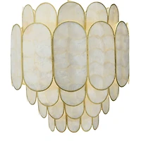 Hello Honey® 17.5" 4-Tier Capiz and Metal Chandelier
